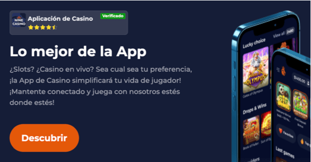 Aplicaci&oacute;n M&oacute;vil de Nine Casino